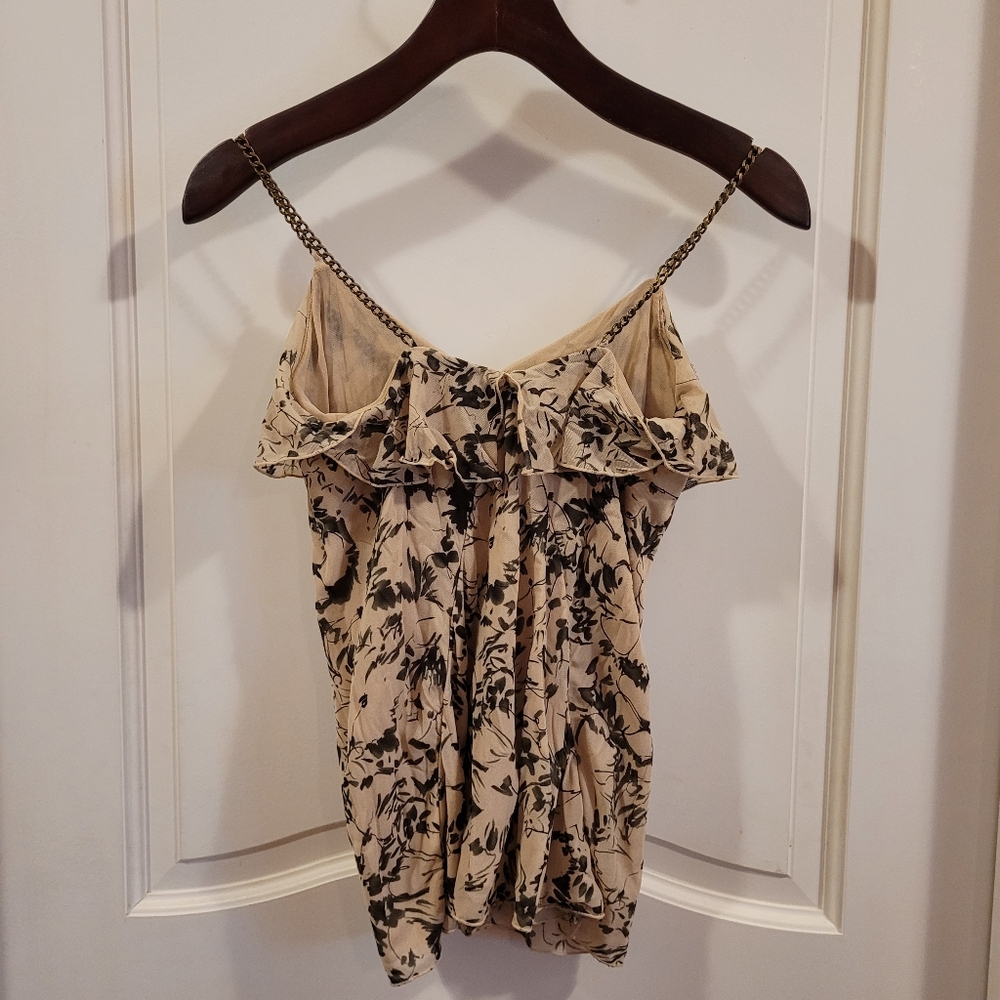 Express Chain Strap Ruffled Front Tank- Size XS - Picture 4 of 5